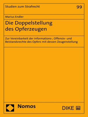 cover image of Die Doppelstellung des Opferzeugen